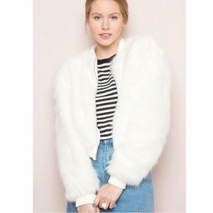 Brandy Melville Fiona Fur Bomber Jacket